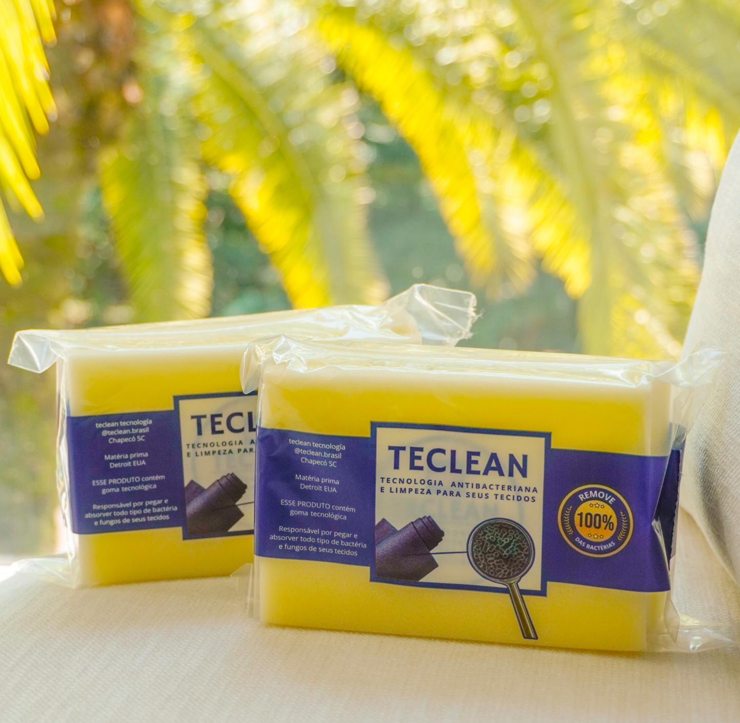 Kit 2 Esponjas Teclean Tecnológica Antibacteriana Para Seus Tecidos (Total 6 esponjas)