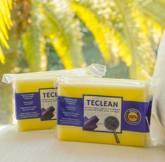 Kit 2 Esponjas Teclean Tecnológica Antibacteriana Para Seus Tecidos (Total 6 esponjas)